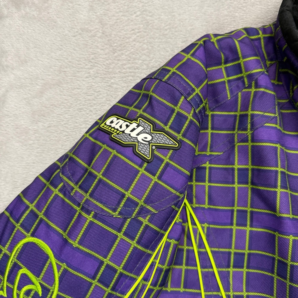 Castle X Jacket Womens Medium Racewear Charm Plaid Snowmobile Dreamy Grape Twist - Picture 7 of 14